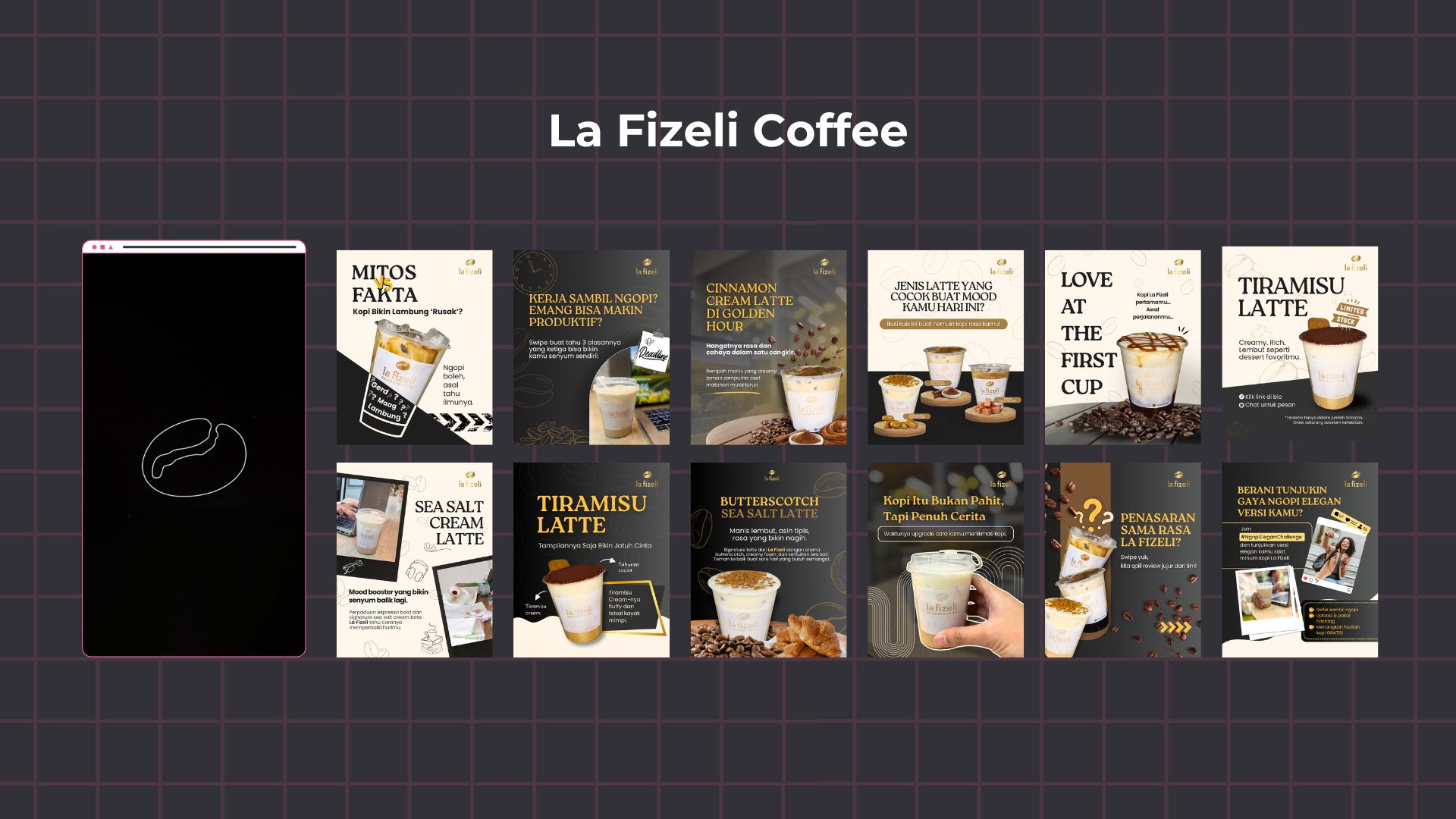 La Fizeli Coffee Instagram content strategy and visual design samples